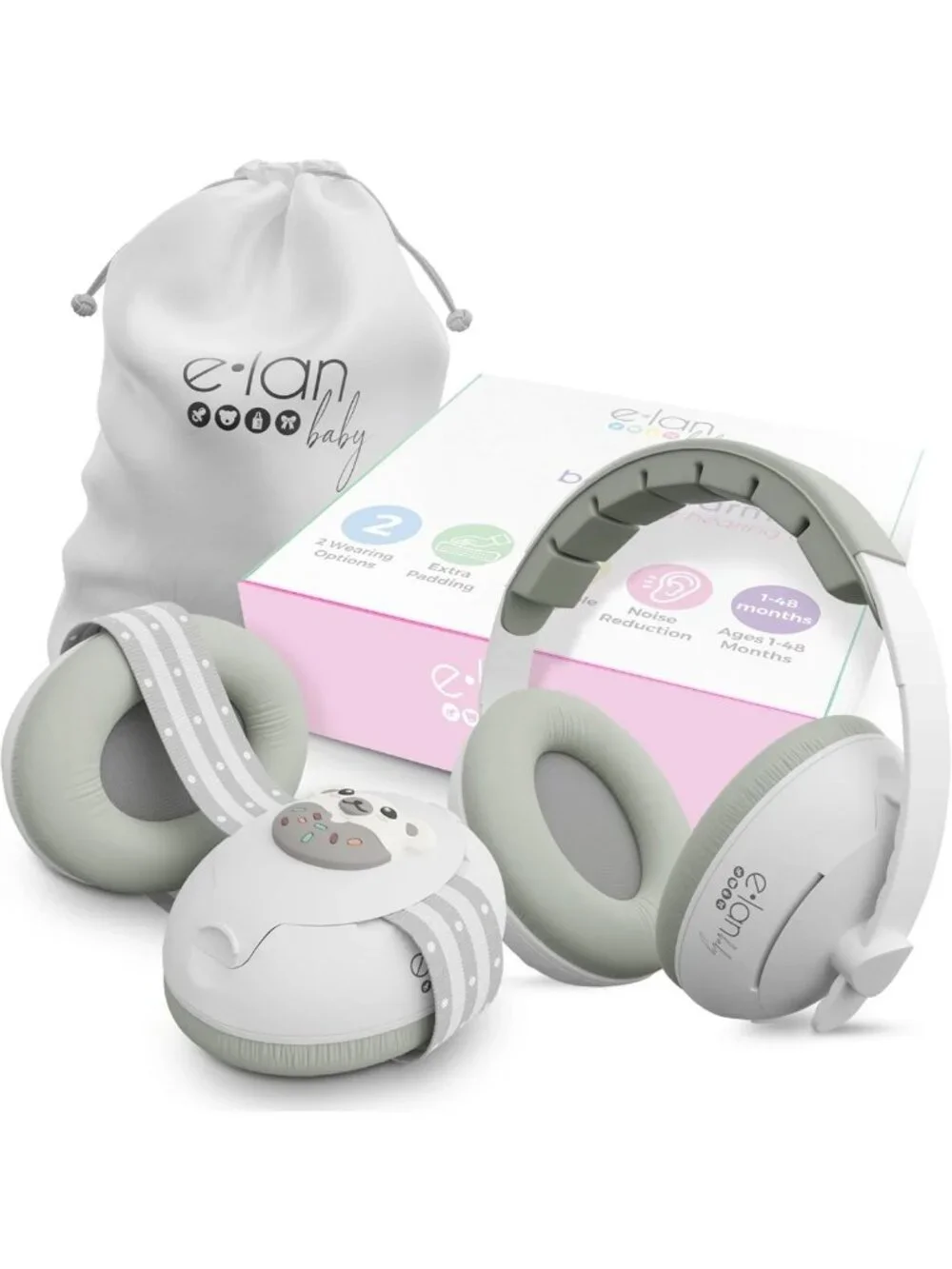 2-in-1 Baby Ear Muffs for Noise Protection & Travel - Toddler Headphones, Age
